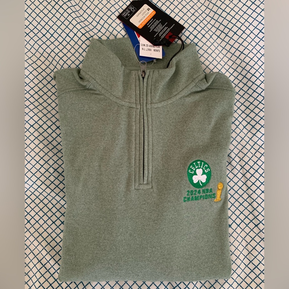 NBA Boston Celtics 2024 Championship 
3/4 zip up Antigua Apparel Medium NEW